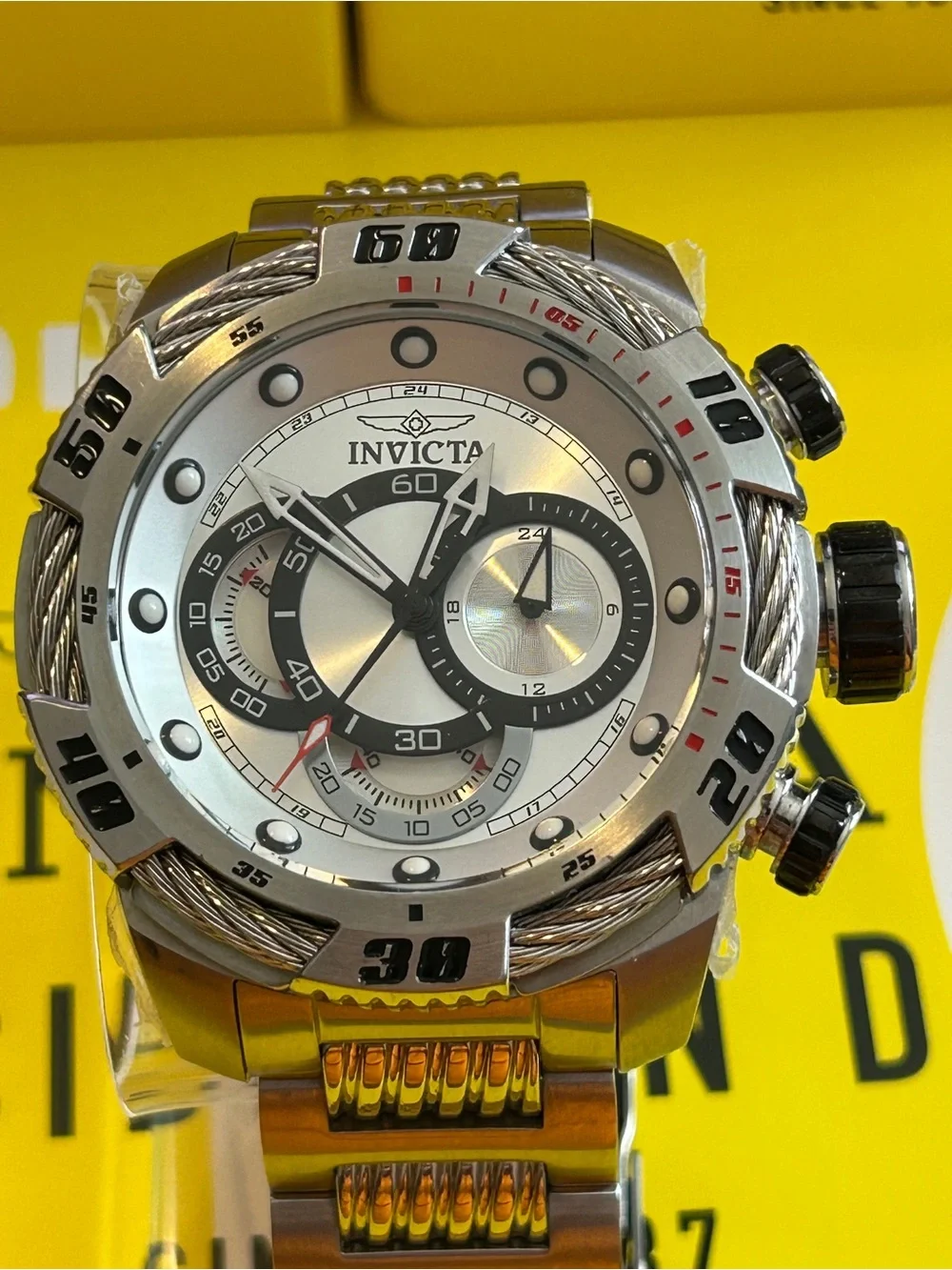 Invicta Speedway Silver and Black Men's Chronograph Watch